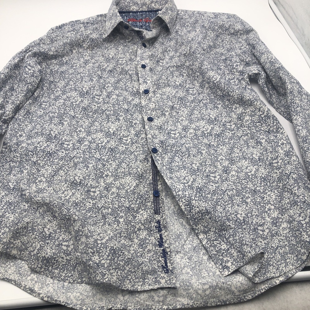 Robert Graham Blue and White Floral Long Sleeve Shirt